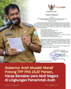 Gubernur Aceh Muzakir Manaf Potong TPP PNS 16,87 Persen, Harap Bersabar para Abdi Negara di Lingkungan Pemerintah Aceh