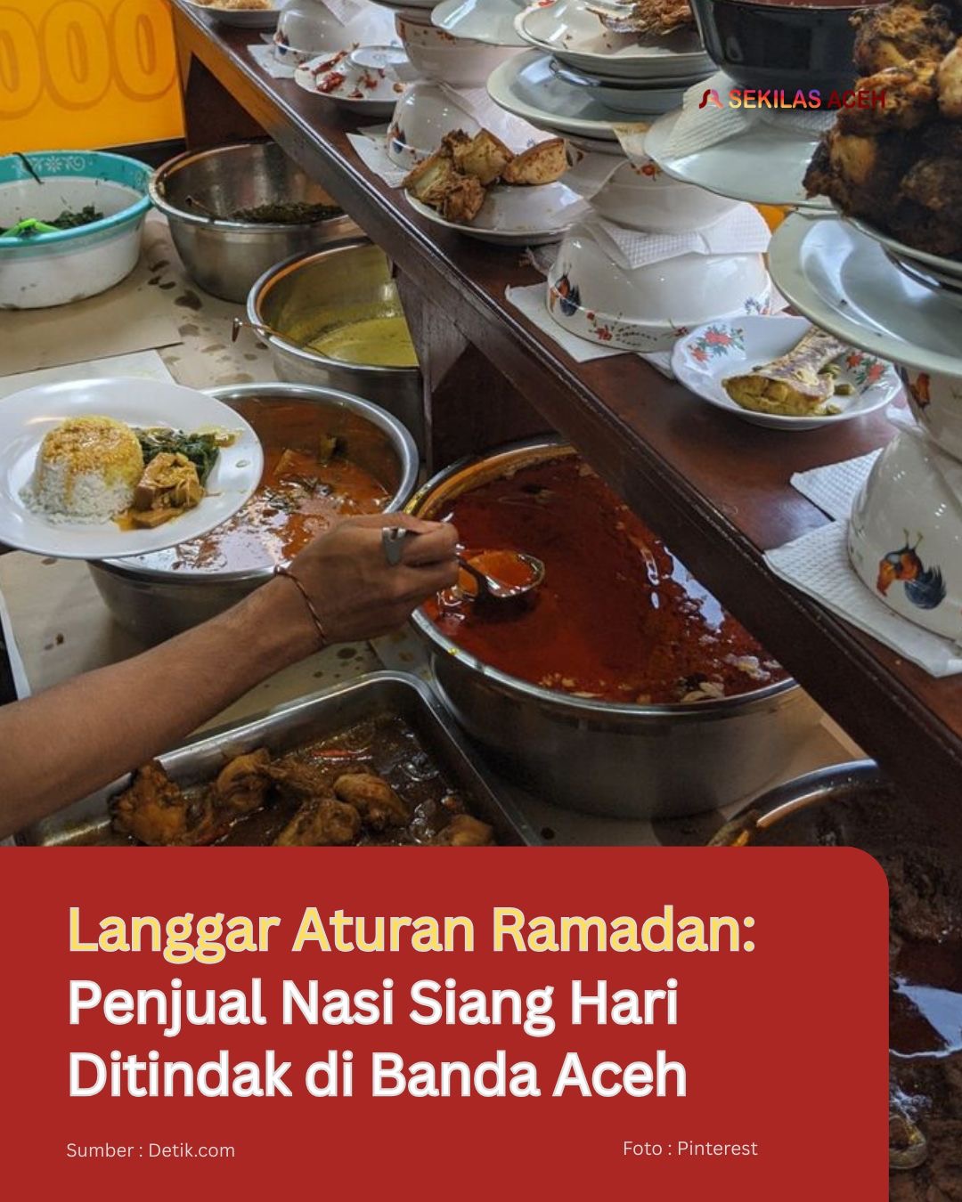 Langgar Aturan Ramadan: Penjual Nasi Siang Hari Ditindak di Banda Aceh