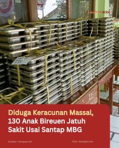 Diduga Keracunan Massal, 130 Anak Bireuen Jatuh Sakit Usai Santap MBG