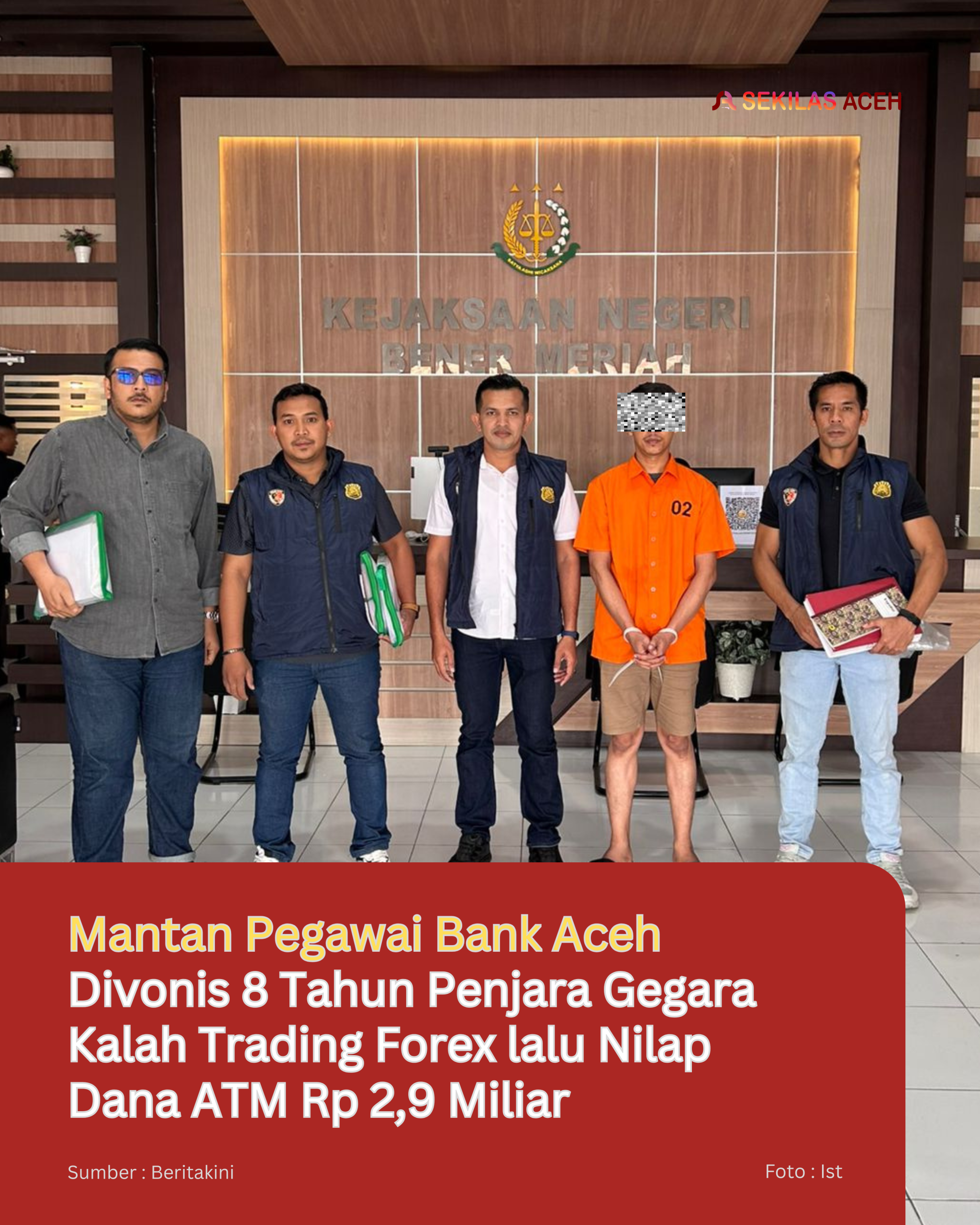 Mantan Pegawai Bank Aceh Divonis 8 Tahun Penjara Gegara Kalah Trading Forex lalu Nilap Dana ATM Rp 2,9 Miliar