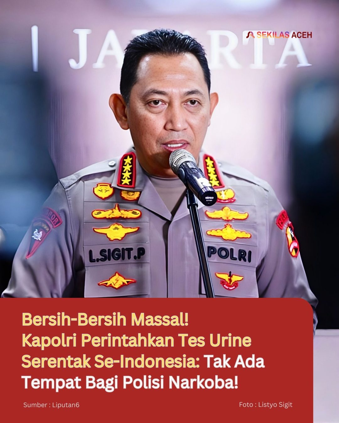 Bersih-Bersih Massal! Kapolri Perintahkan Tes Urine Serentak Se-Indonesia: Tak Ada Tempat Bagi Polisi Narkoba!