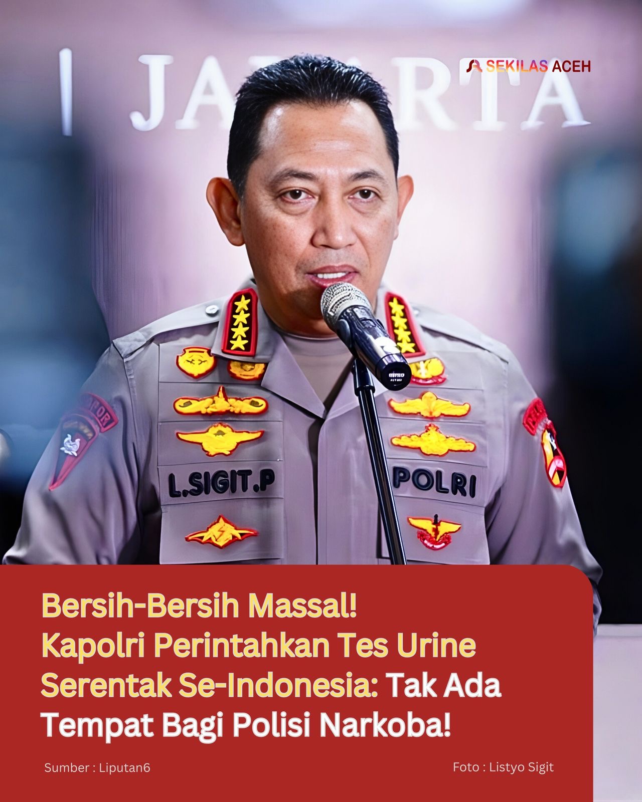 Bersih-Bersih Massal! Kapolri Perintahkan Tes Urine Serentak Se-Indonesia: Tak Ada Tempat Bagi Polisi Narkoba!