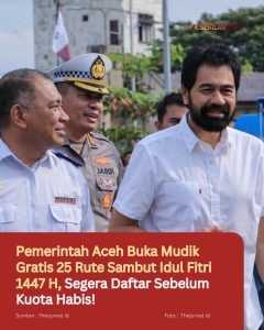 Pemerintah Aceh Sediakan Mudik Gratis 24 Rute, Segera Daftar Sebelum Kuota Habis!