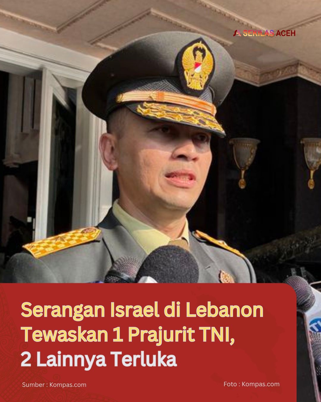 Serangan Israel di Lebanon Tewaskan 1 Prajurit TNI, 2 Lainnya Terluka