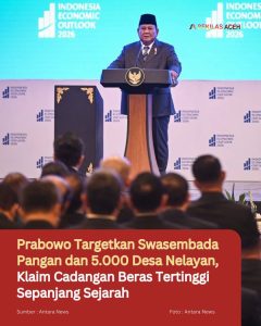 Prabowo Targetkan Swasembada Pangan dan 5.000 Desa Nelayan, Klaim Cadangan Beras Tertinggi Sepanjang Sejarah