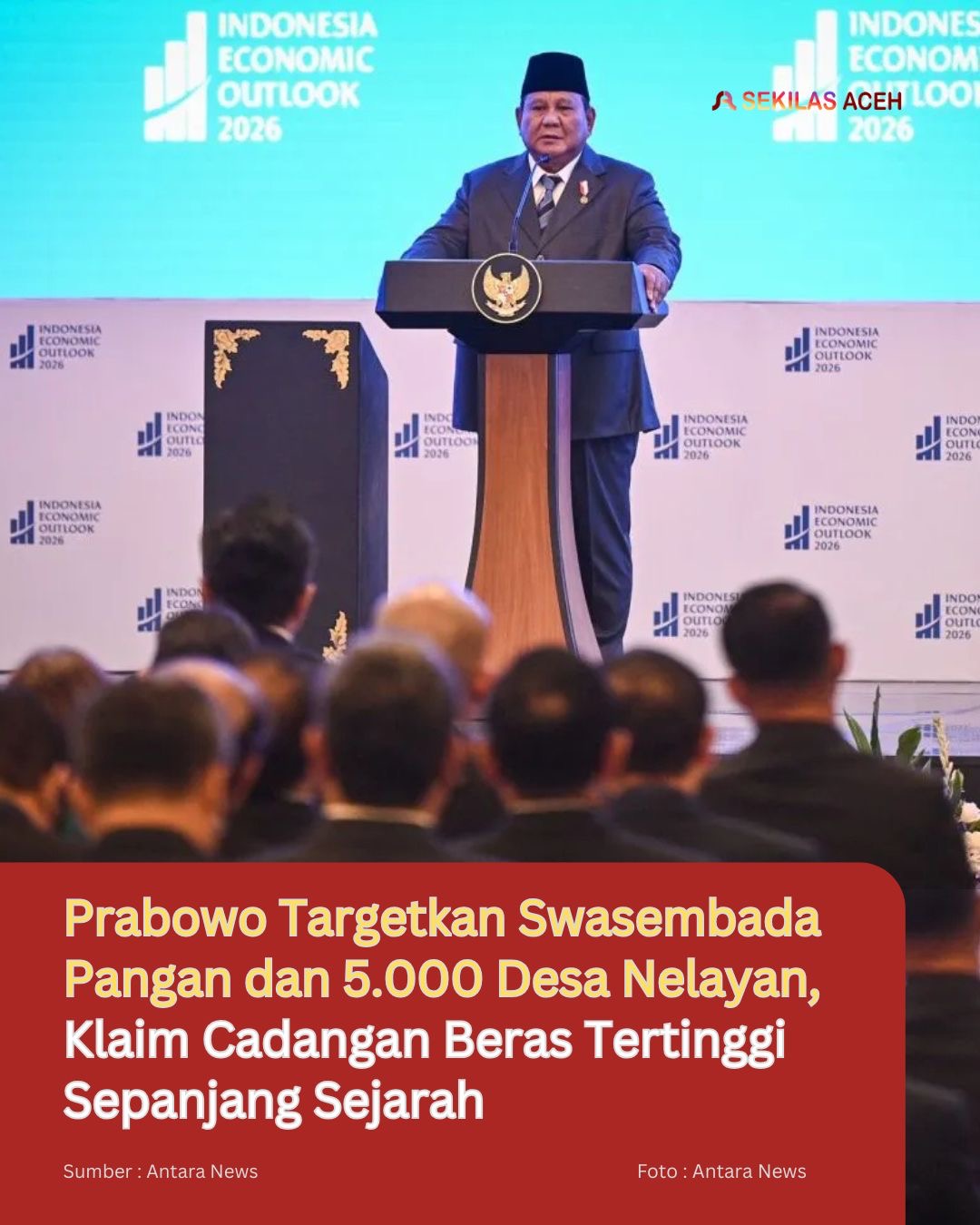Prabowo Targetkan Swasembada Pangan dan 5.000 Desa Nelayan, Klaim Cadangan Beras Tertinggi Sepanjang Sejarah