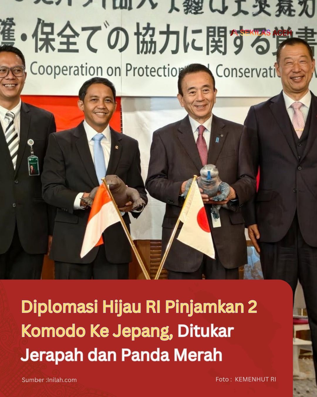 Diplomasi Hijau RI Pinjamkan 2 Komodo Ke Jepang, Ditukar Jerapah dan Panda Merah