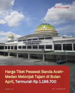 Harga Tiket Pesawat Banda Aceh-Medan Melonjak Tajam di Bulan April, Termurah Rp 1.166.700