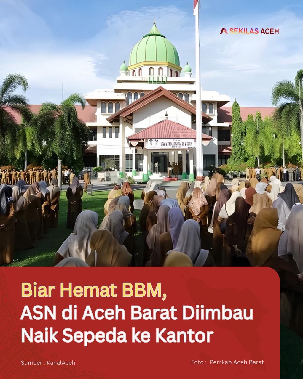 Biar Hemat BBM, ASN di Aceh Barat Diimbau Naik Sepeda ke Kantor
