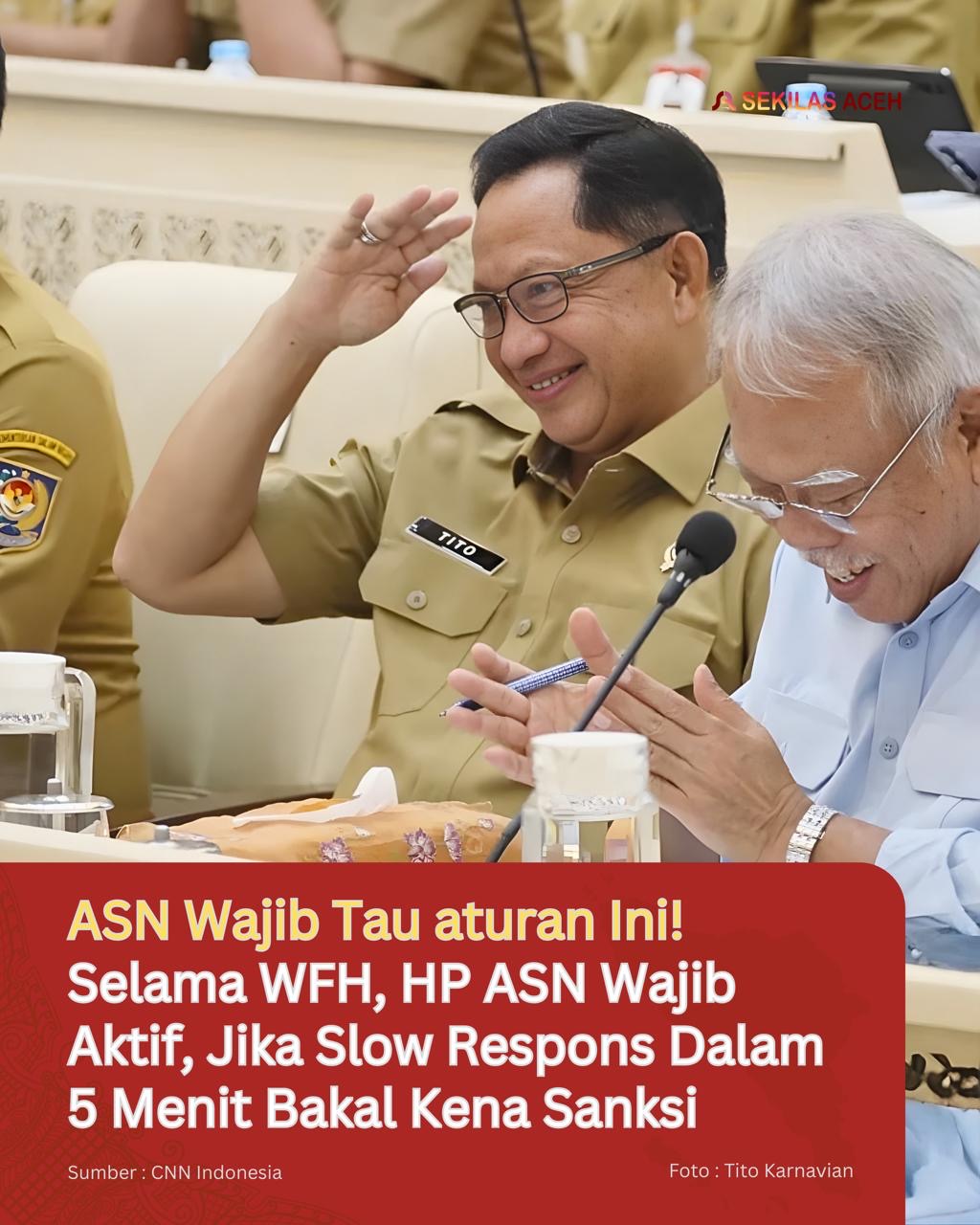 ASN Wajib Tau aturan Ini! Selama WFH, HP ASN Wajib Aktif, Jika Slow Respons Dalam 5 Menit Bakal Kena Sanksi