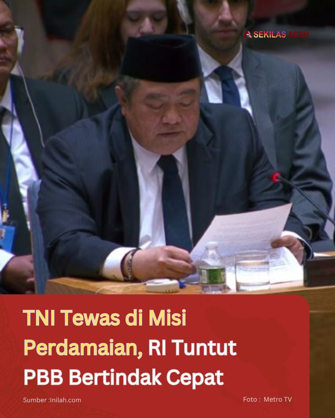 TNI Tewas di Misi Perdamaian, RI Tuntut PBB Bertindak Cepat