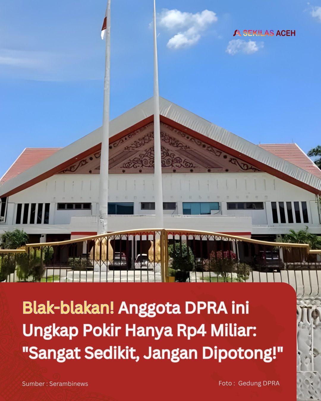 Blak-blakan! Anggota DPRA ini Ungkap Pokir Hanya Rp4 Miliar: “Sangat Sedikit, Jangan Dipotong!”