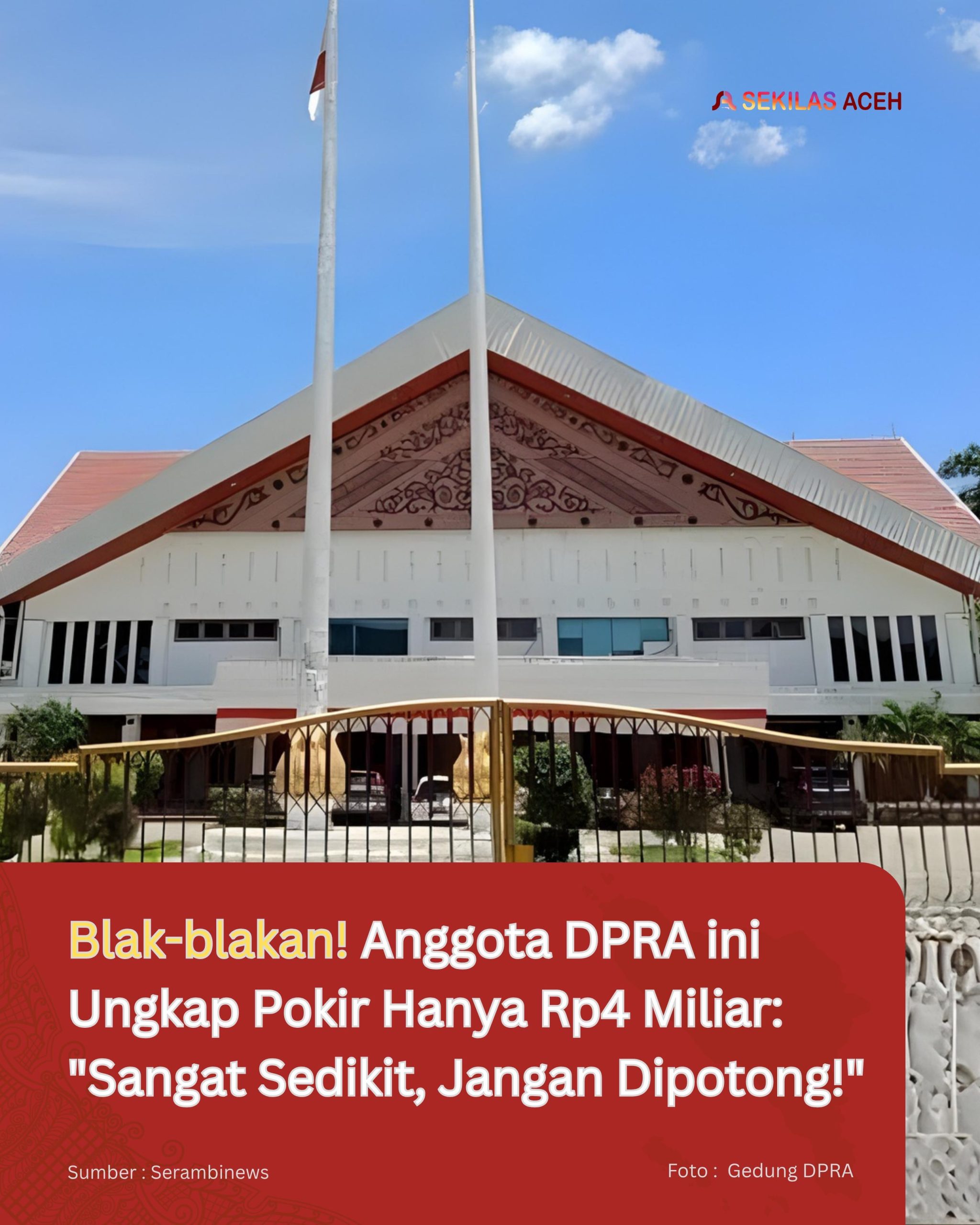 Blak-blakan! Anggota DPRA ini Ungkap Pokir Hanya Rp4 Miliar: "Sangat Sedikit, Jangan Dipotong!"