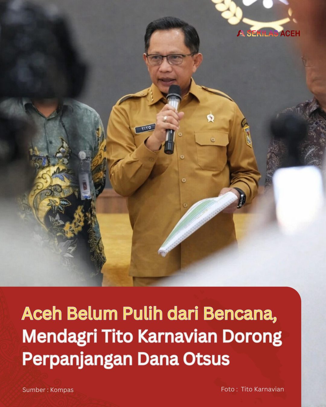 Aceh Belum Pulih dari Bencana, Mendagri Tito Karnavian Dorong Perpanjangan Dana Otsus