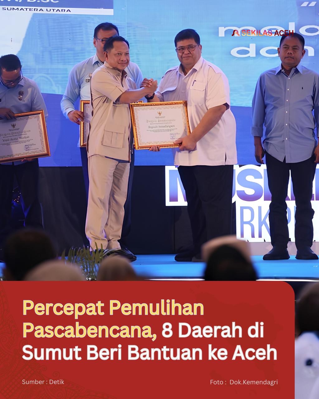 Percepat Pemulihan Pascabencana, 8 Daerah di Sumut Beri Bantuan ke Aceh