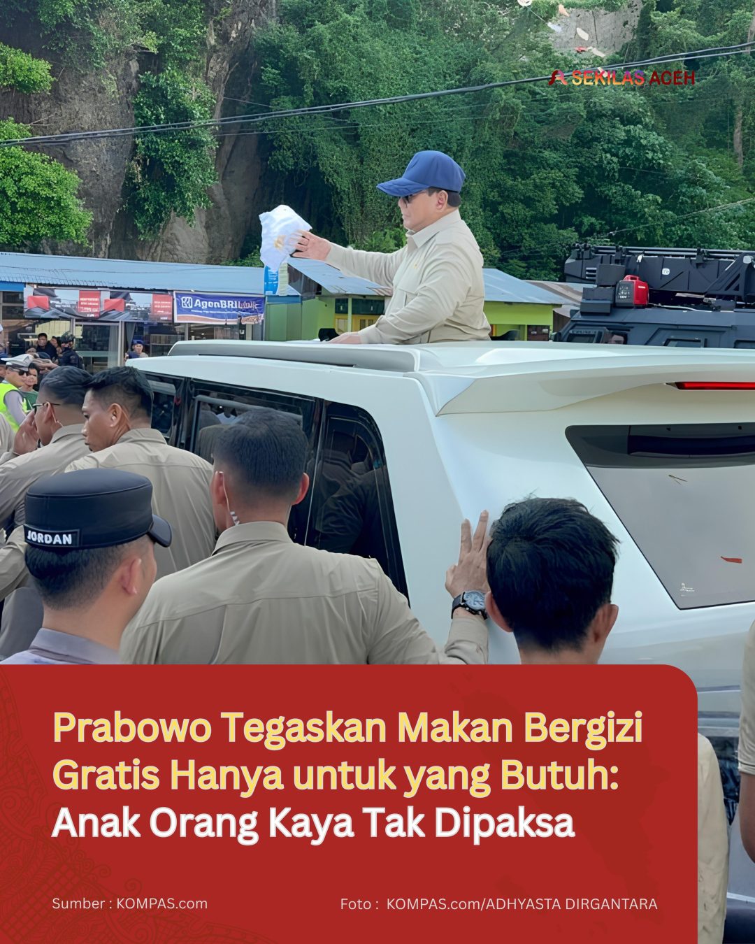 Prabowo Tegaskan Makan Bergizi Gratis Hanya untuk yang Butuh: Anak Orang Kaya Tak Dipaksa