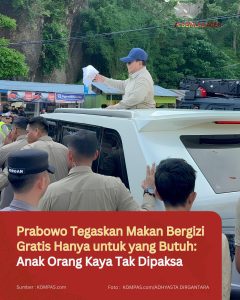 Prabowo Tegaskan Makan Bergizi Gratis Hanya untuk yang Butuh: Anak Orang Kaya Tak Dipaksa