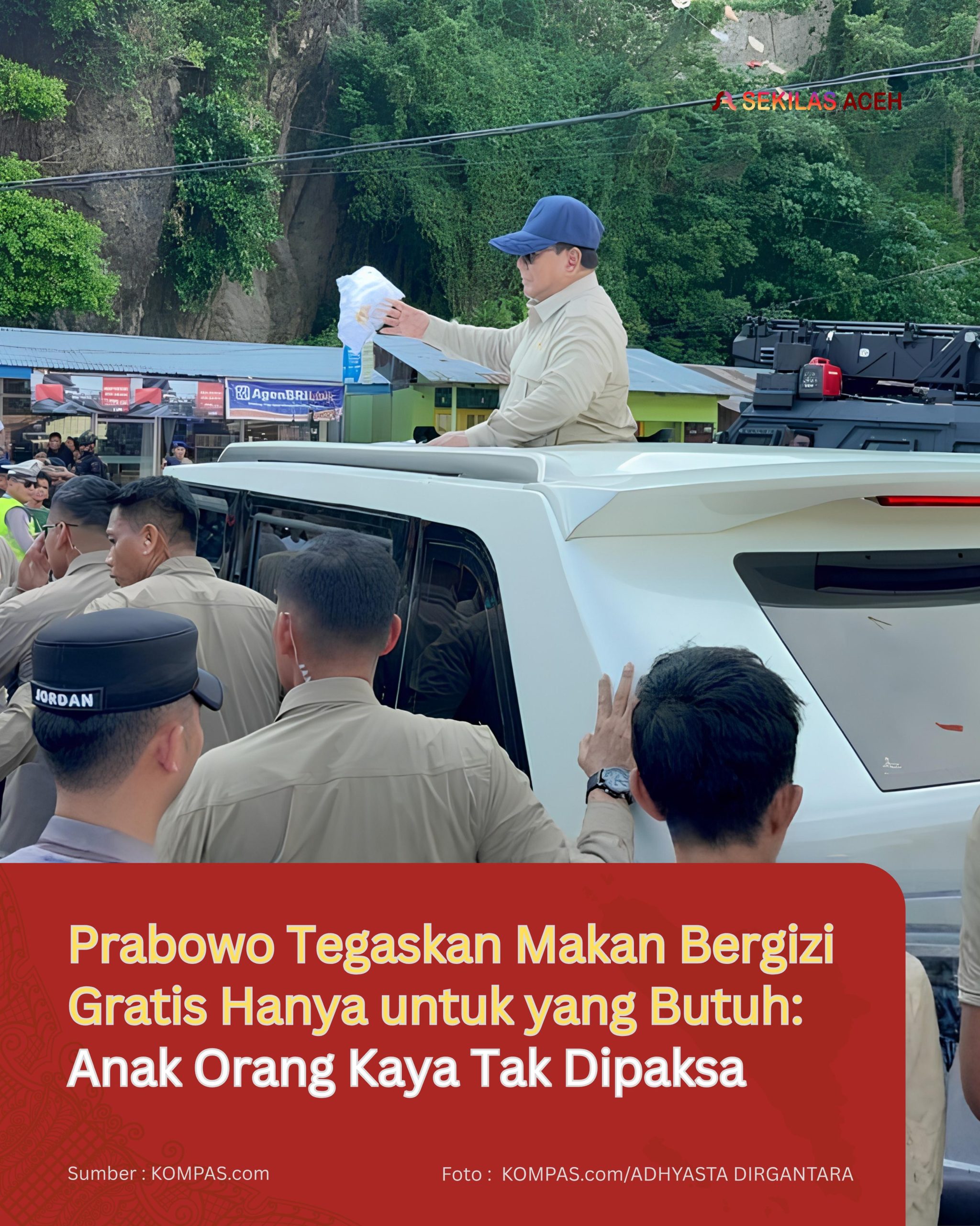 Prabowo Tegaskan Makan Bergizi Gratis Hanya untuk yang Butuh: Anak Orang Kaya Tak Dipaksa