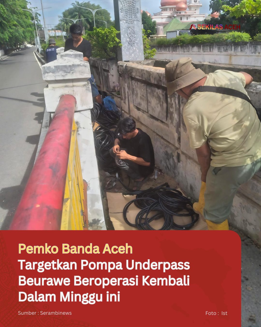 Pemko Banda Aceh Targetkan Pompa Underpass Beurawe Beroperasi Kembali Dalam Minggu ini