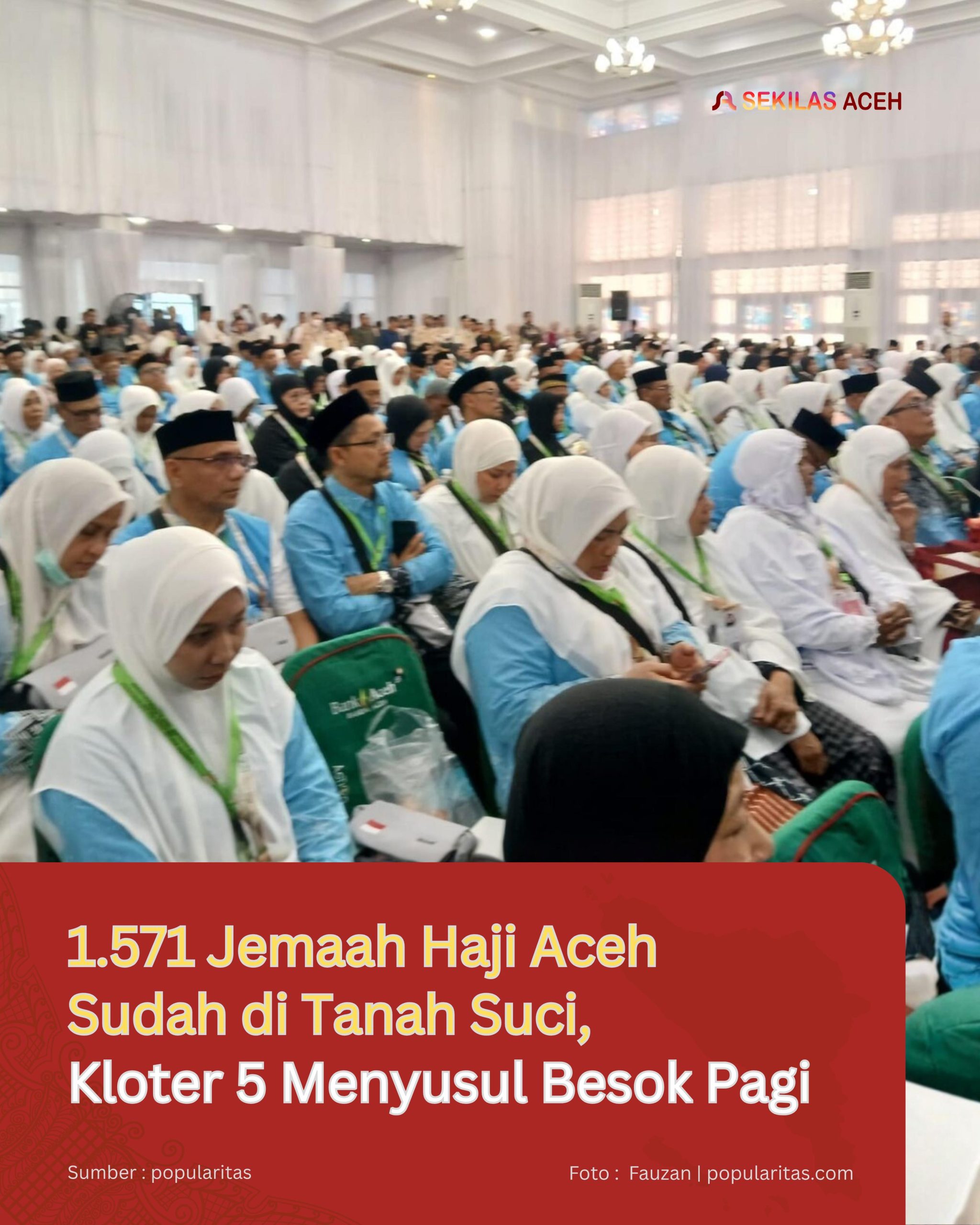 1.571 Jemaah Haji Aceh Sudah di Tanah Suci, Kloter 5 Menyusul Besok Pagi