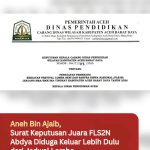 Aneh Bin Ajaib, Surat Keputusan Juara FLS2N Abdya Diduga Keluar Lebih Dulu dari Jadwal Lomba