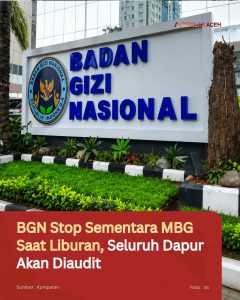 BGN Stop Sementara MBG Saat Liburan, Seluruh Dapur Akan Diaudit