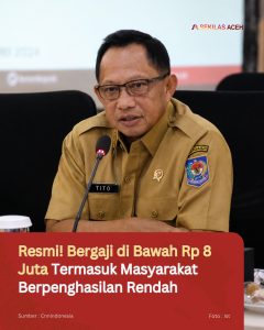 Resmi! Bergaji di Bawah Rp8 Juta Termasuk Masyarakat Berpenghasilan Rendah