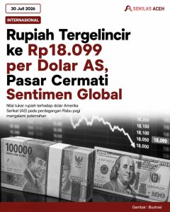 Rupiah Tergelincir ke Rp18.099 per Dolar AS, Pasar Cermati Sentimen Global