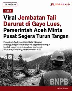 Viral Jembatan Tali Darurat di Gayo Lues, Pemerintah Aceh Minta Pusat Segera Turun Tangan