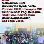 Mahasiswa KKN Universitas Syiah Kuala Periode XXIX Kelompok 201 Gelar Senam Pagi Bersama Santri dan Dewan Guru Dayah Darussa’adah Cot Bada Baroh