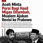 Aceh Minta Porsi Bagi Hasil Migas Ditambah, Mualem Ajukan Revisi ke Prabowo