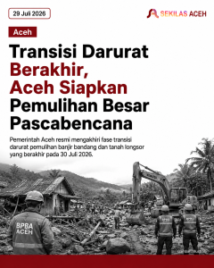 Transisi Darurat Berakhir, Aceh Siapkan Pemulihan Besar Pascabencana