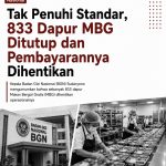 Tak Penuhi Standar, 833 Dapur MBG Ditutup dan Pembayarannya Dihentikan