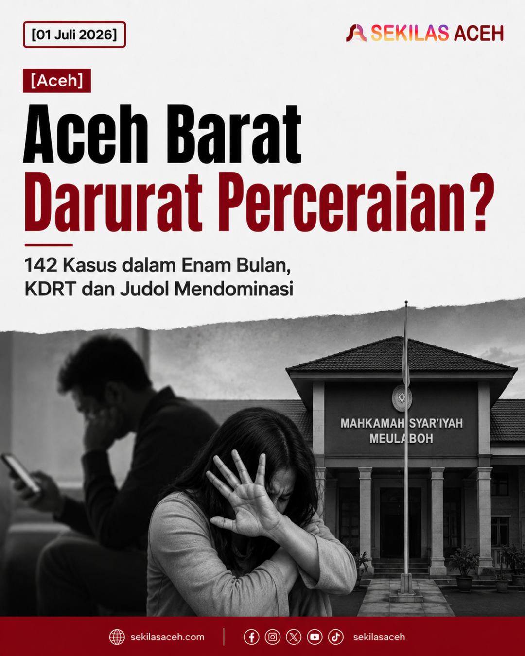Aceh Barat Darurat Perceraian? 142 Kasus dalam Enam Bulan, KDRT dan Judol Mendominasi