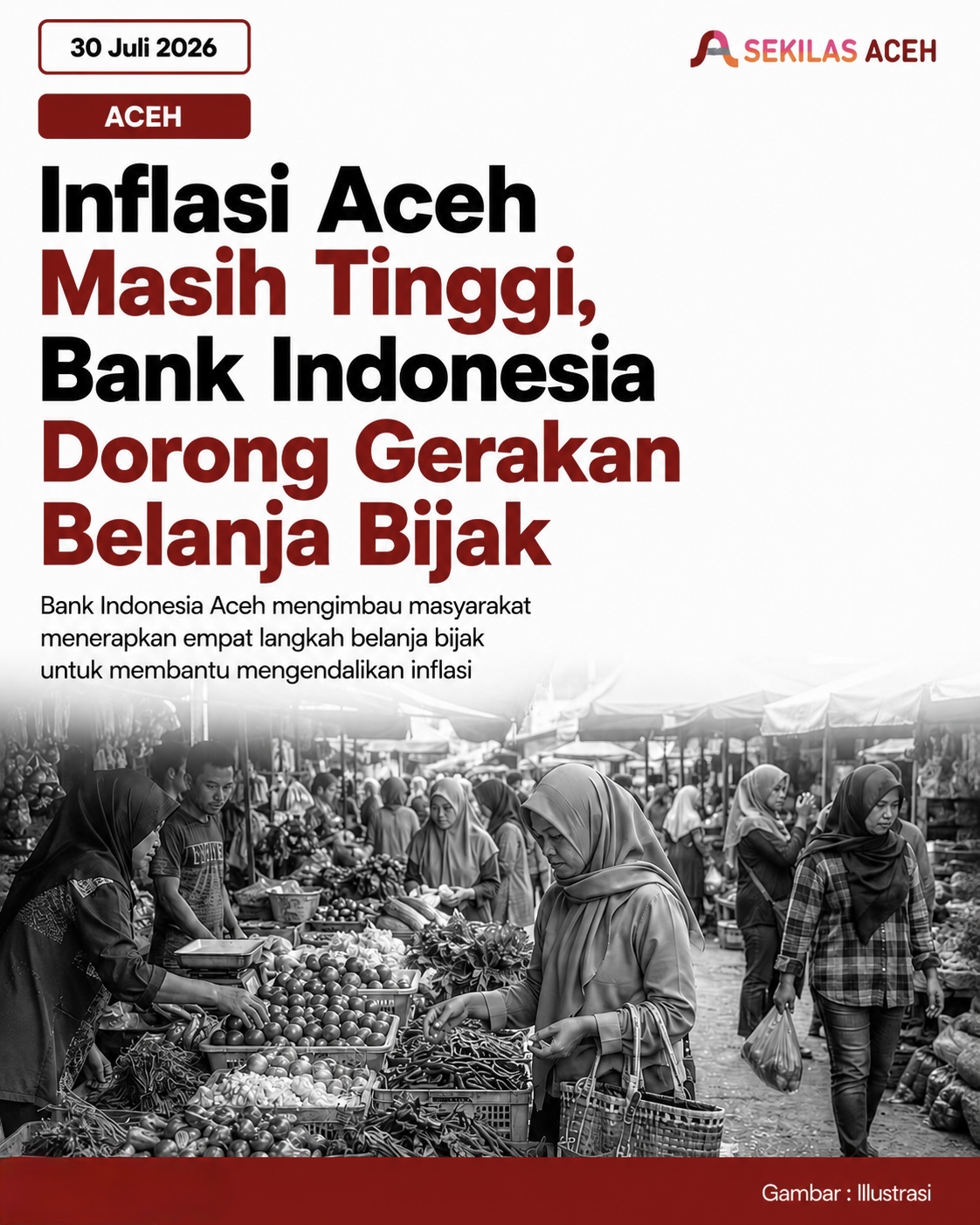 Inflasi Aceh Masih Tinggi, Bank Indonesia Dorong Gerakan Belanja Bijak