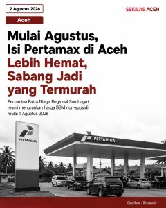 Mulai Agustus, Isi Pertamax di Aceh Lebih Hemat, Sabang Jadi yang Termurah