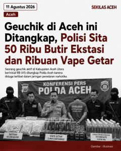 Geuchik di Aceh ini Ditangkap, Polisi Sita 50 Ribu Butir Ekstasi dan Ribuan Vape Getar