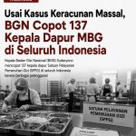 Usai Kasus Keracunan Massal, BGN Copot 137 Kepala Dapur MBG di Seluruh Indonesia