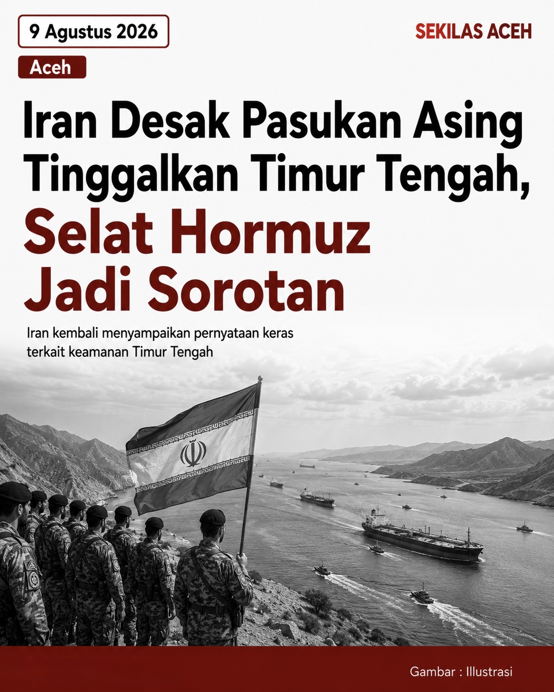 Iran Desak Pasukan Asing Tinggalkan Timur Tengah, Selat Hormuz Jadi Sorotan