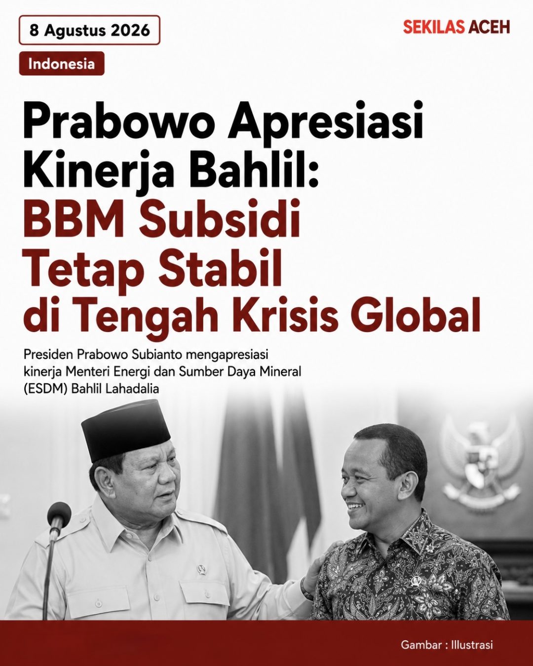 Prabowo Apresiasi Kinerja Bahlil: BBM Subsidi Tetap Stabil di Tengah Krisis Global