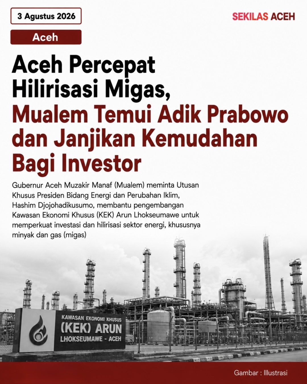 Aceh Percepat Hilirisasi Migas, Mualem Temui Adik Prabowo dan Janjikan Kemudahan Bagi Investor
