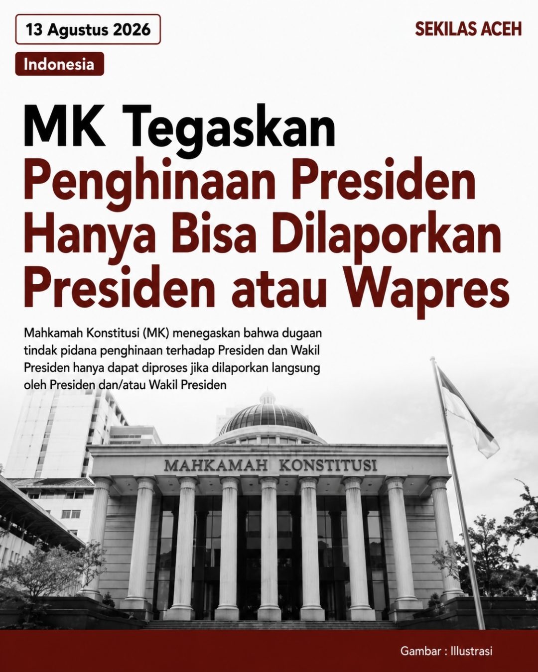 MK Tegaskan Penghinaan Presiden Hanya Bisa Dilaporkan Presiden atau Wapres