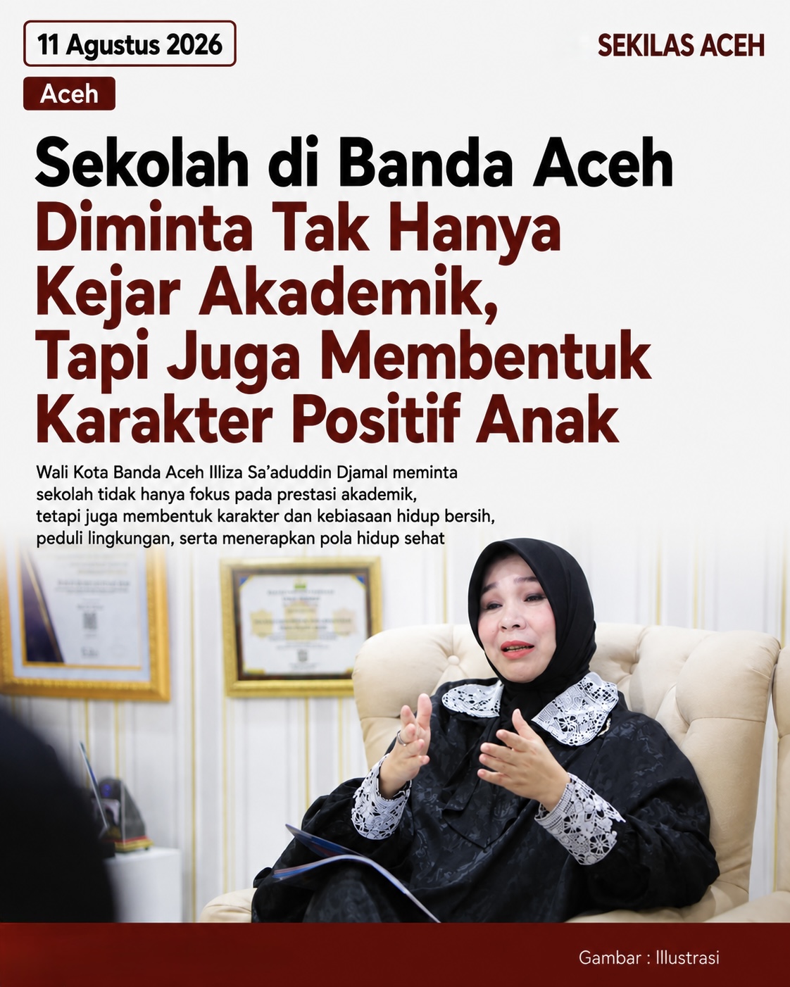 Sekolah di Banda Aceh Diminta Tak Hanya Kejar Akademik, Tapi Juga Membentuk Karakter Positif Anak