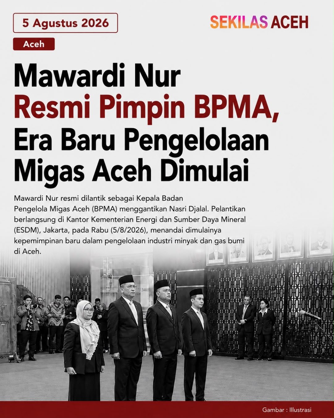 Mawardi Nur Resmi Pimpin BPMA, Era Baru Pengelolaan Migas Aceh Dimulai
