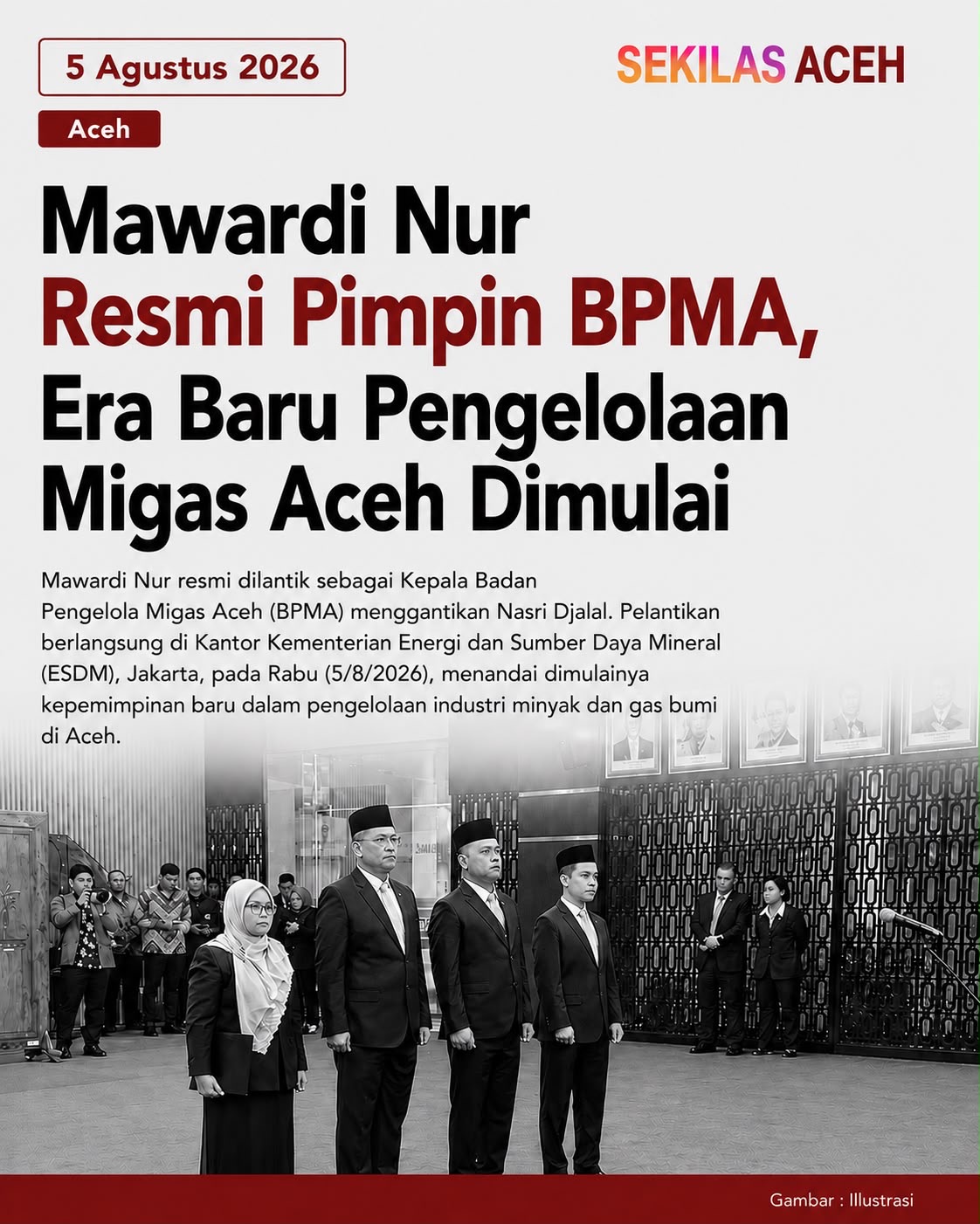 Mawardi Nur Resmi Pimpin BPMA, Era Baru Pengelolaan Migas Aceh Dimulai