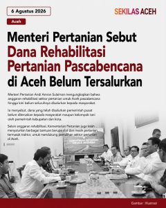Menteri Pertanian Sebut Dana Rehabilitasi Pertanian Pascabencana di Aceh Belum Tersalurkan