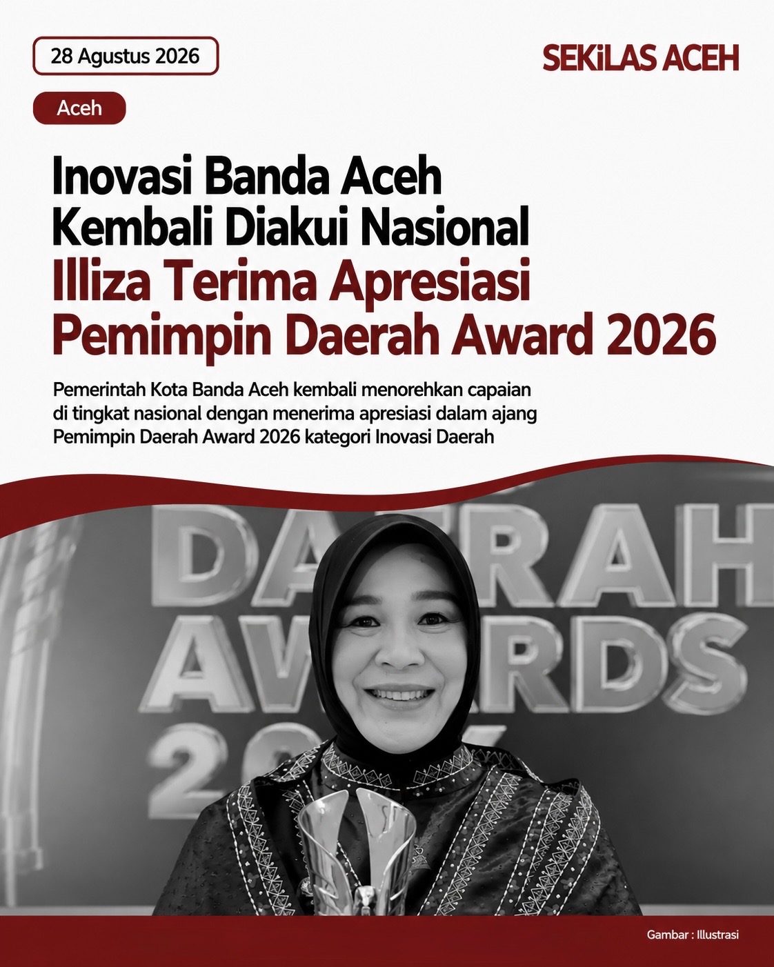 Inovasi Banda Aceh Kembali Diakui NasionalIlliza Terima Apresiasi Pemimpin Daerah Award 2026