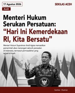 Menteri Hukum Serukan Persatuan: “Hari Ini Kemerdekaan RI, Kita Bersatu”