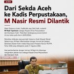 Dari Sekda Aceh ke Kadis Perpustakaan, M Nasir Resmi Dilantik